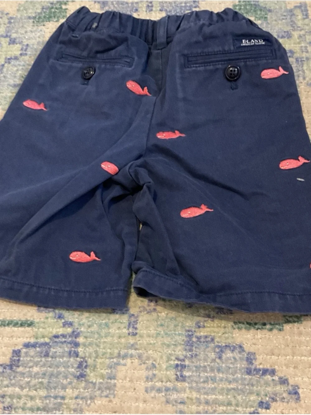 Navy Kids' Whale-Print Pull-On Shorts